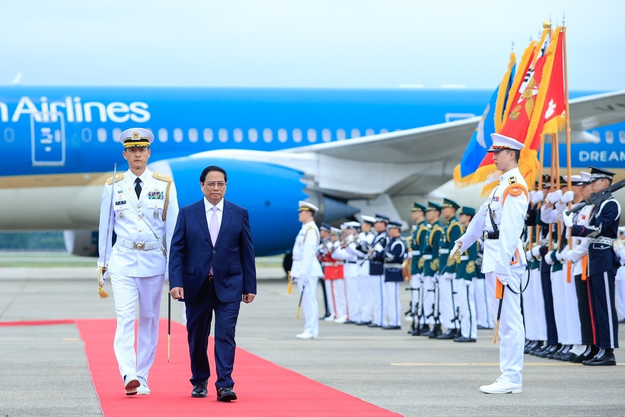Lễ đón Thủ tướng Phạm Minh Chính thăm chính thức Hàn Quốc - 7