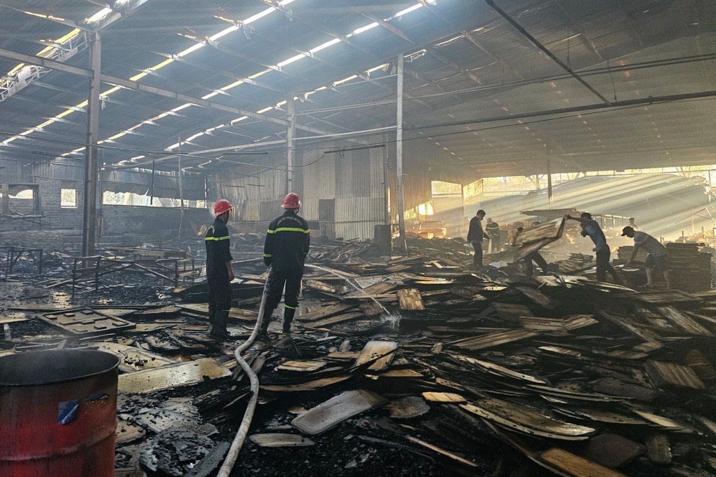 Xưởng gỗ rộng hàng nghìn m² ở Bình Định bất ngờ bốc cháy - 3