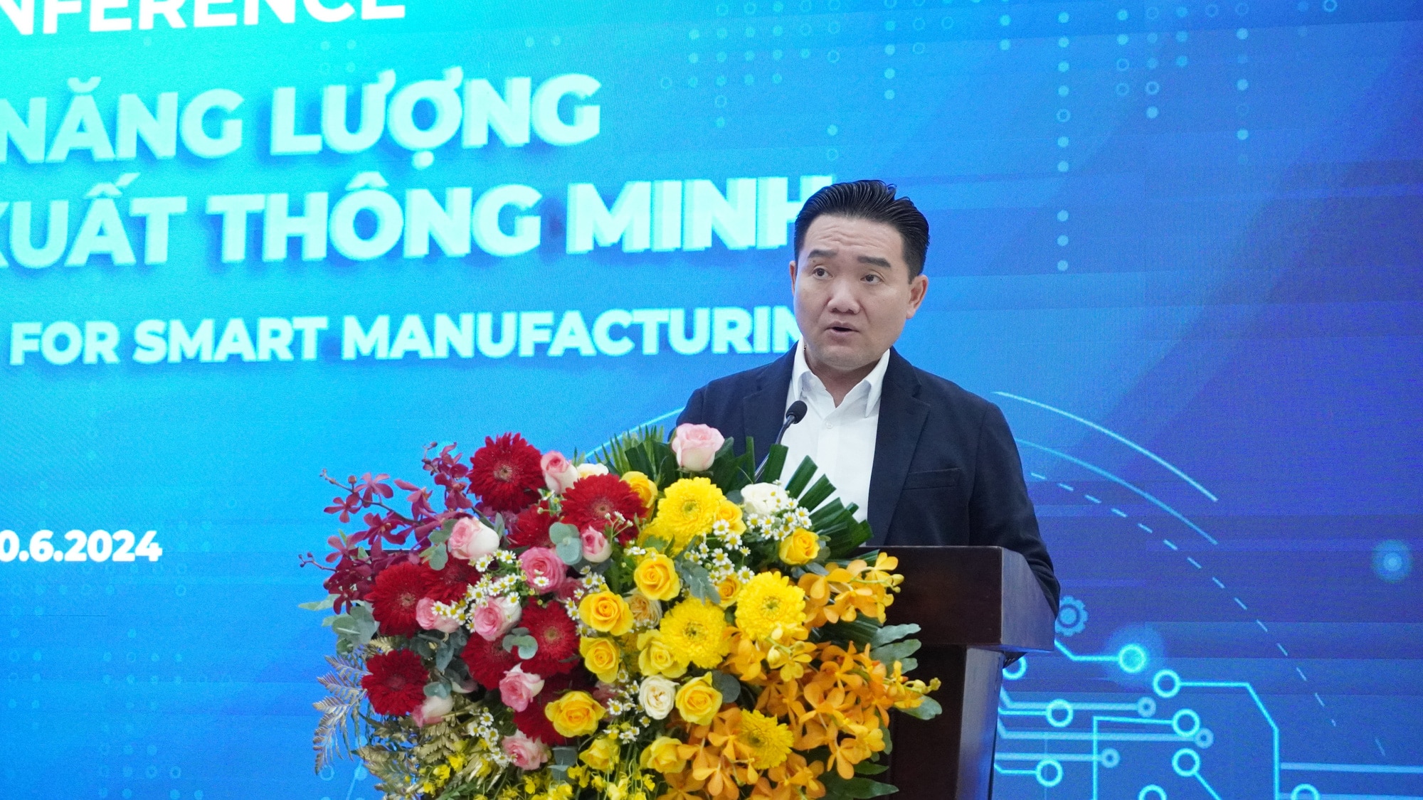 Ông Nguyễn Trường Thi - phó giám đốc Sở Công Thương tỉnh Bình Dương - cho hay các khu công nghiệp của Bình Dương đang ngày càng thông minh và xanh hơn - Ảnh: BTC