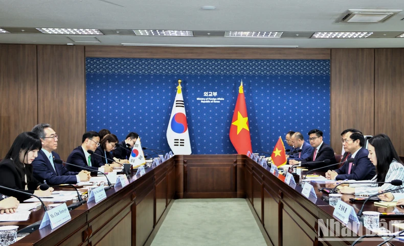 Bộ trưởng Ngoại giao Bùi Thanh Sơn hội đàm với Bộ trưởng Ngoại giao Hàn Quốc Cho Tae-yeol ảnh 1