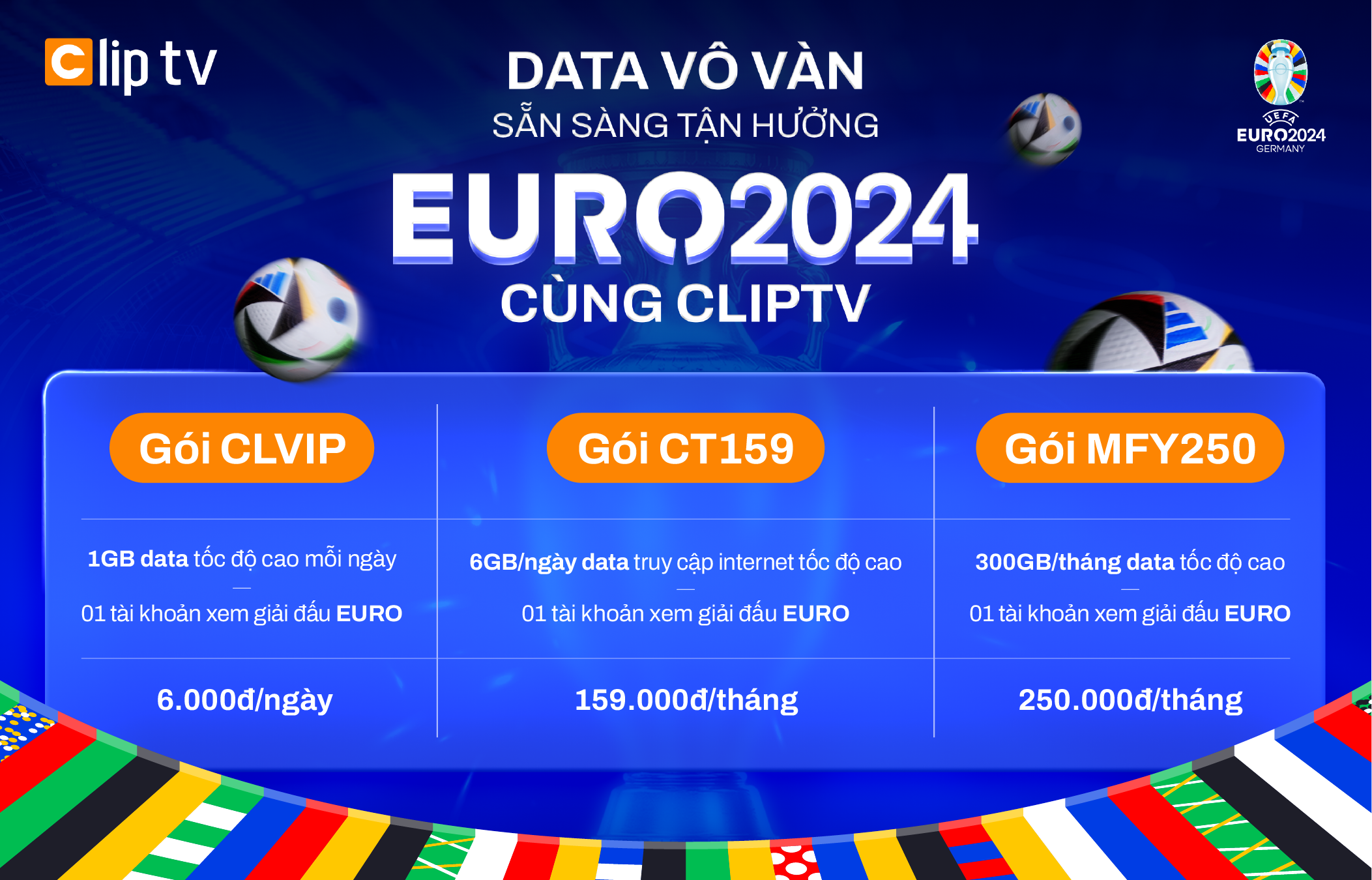 Data vô vàn, sẵn sàng tận hưởng EURO 2024 cùng ClipTV- Ảnh 1.