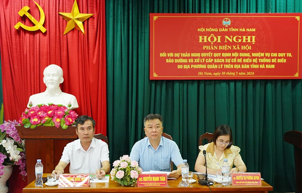 Hội Nông dân tỉnh Hà Nam tổ chức phản biện xã hội đối với dự thảo Nghị quyết của HĐND tỉnh Hà Nam- Ảnh 1.