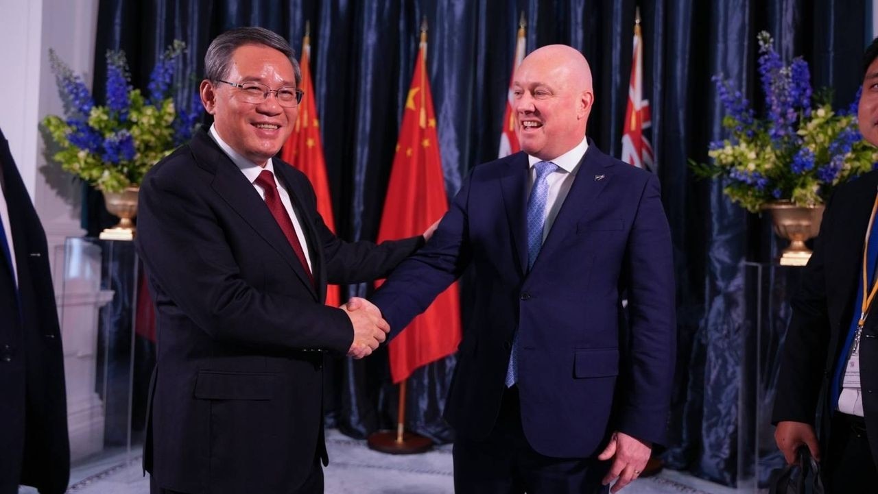 Chinese Premier Li Qiang and New Zealand Prime Minister Christopher Luxon, June 13, 2024 [Photo: Christopher Luxon Facebook]