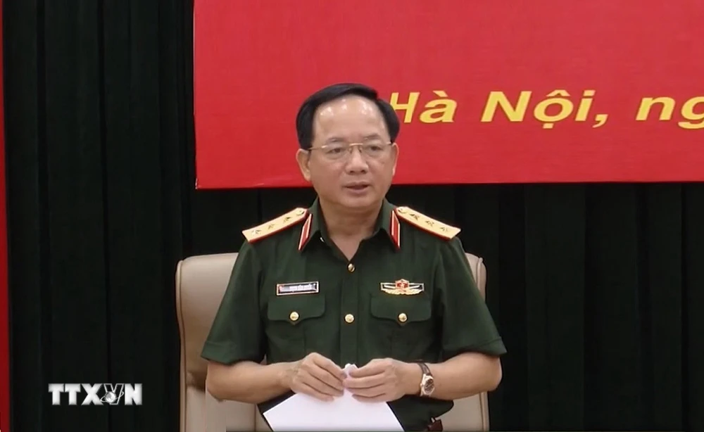 Thượng tướng Trịnh Văn Quyết phát biểu chỉ đạo tại phiên họp. (Ảnh: Hồng Pha/TTXVN phát)