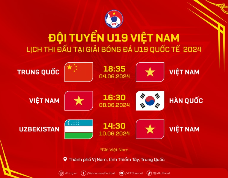 Lịch U.19 quốc tế: Việt Nam đấu chủ nhà Trung Quốc và đối thủ hùng mạnh khác ngày nào?- Ảnh 2.