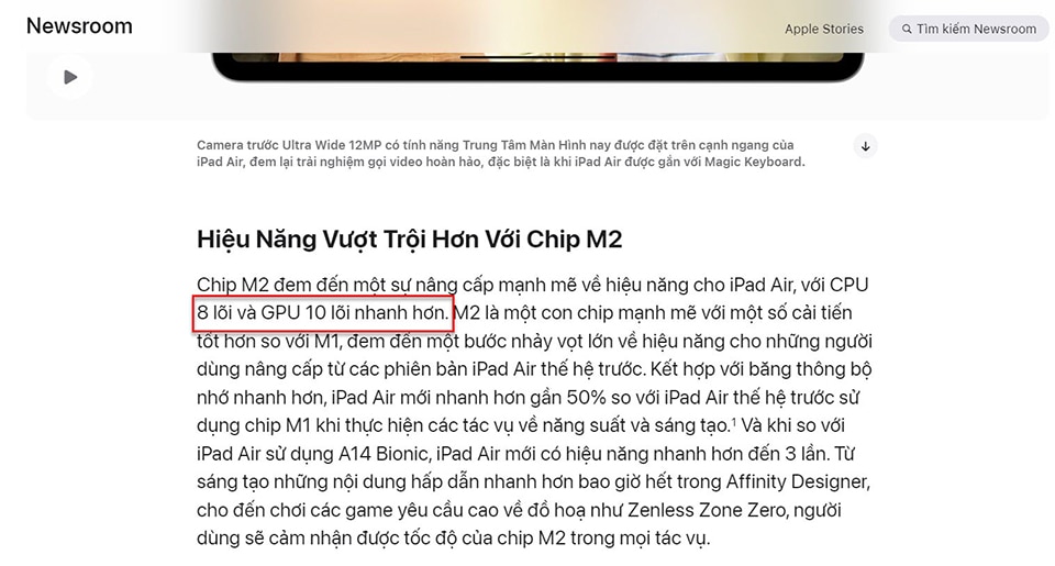 iPad Air M2 không có GPU 10 lõi như công bố- Ảnh 1.