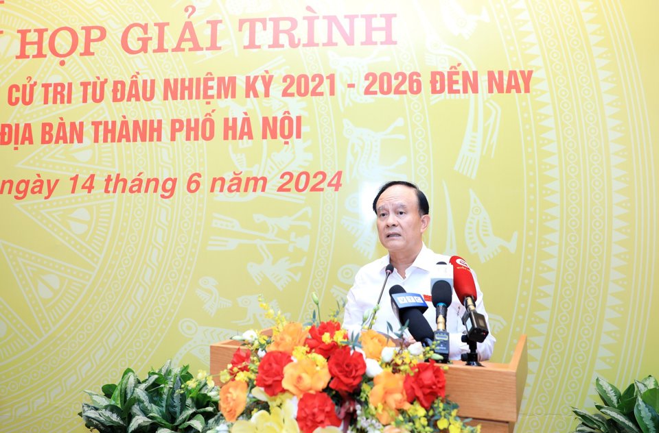 Chủ tịch HĐND TP Hà Nội Nguyễn Ngọc Tuấn phát biểu bế mạc phiên họp giải trình