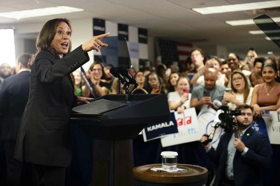 Ms. Kamala Harris received great support, taking the lead over Mr